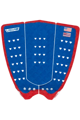 VEIA JJF Round Tail Pro Traction Pad-USA Blue/Red