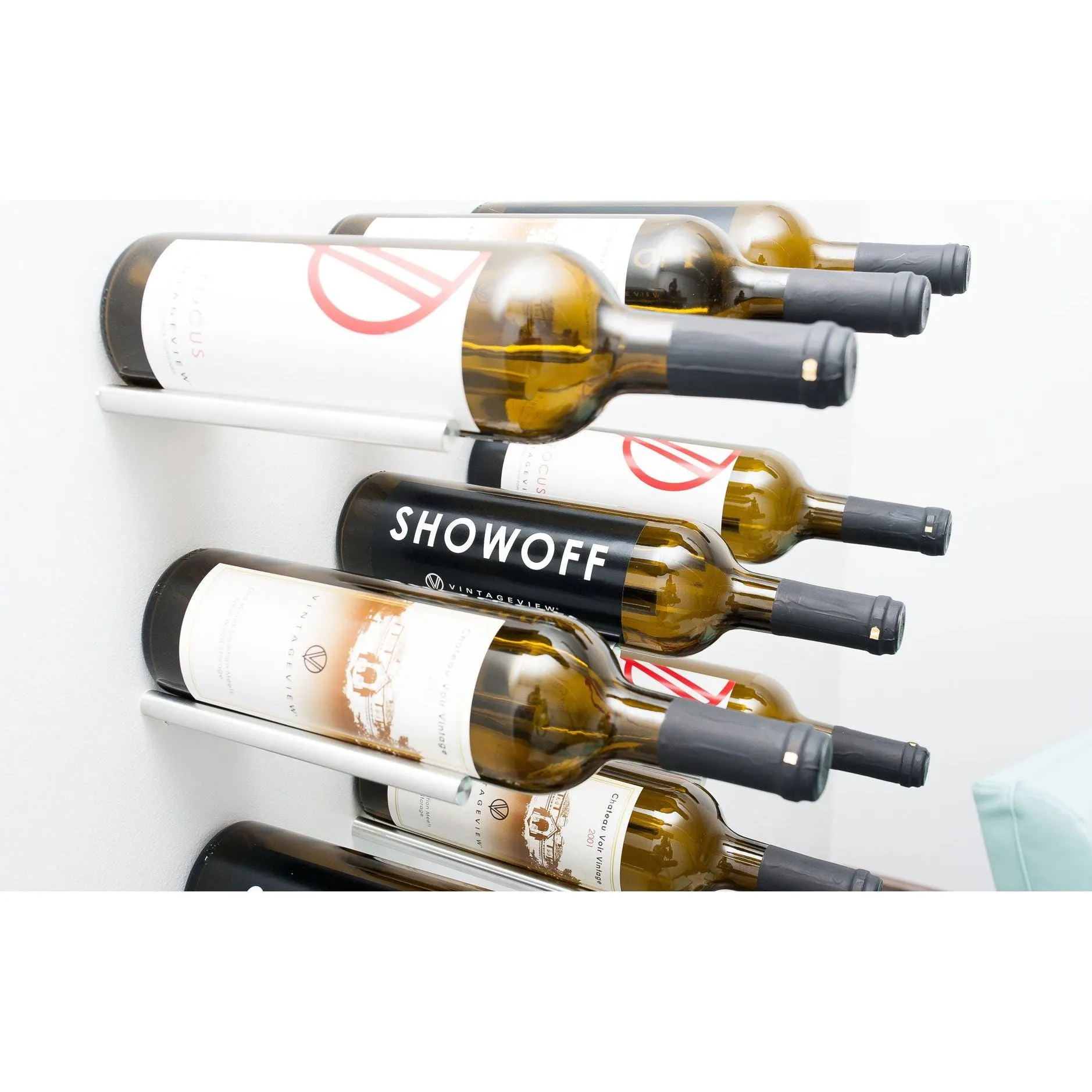 VintageView - Vino Series - Vino Rails - Wall Mounted Metal Wine Rack (Peg System)