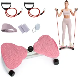 Waist Twisting Machine, Ab Twist Board with Resistance Bands, 260 lbs Weight Capacity, Noiseless Twist Exercise Machine for Women Men Slim Waist and Core Ab Exercise