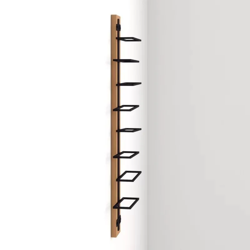 Wall Mounted Wine Bottle Rack in Brown/Black